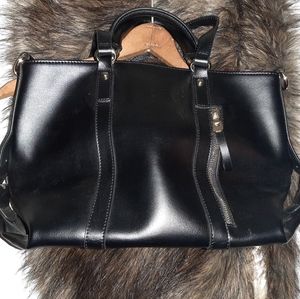 Black fake leather purse